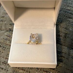 6.0ct elongated cushion cut ring 925 sterling silver